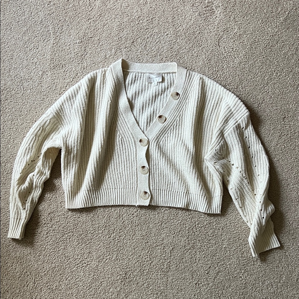 Cream Button-Up Women's Sweater
